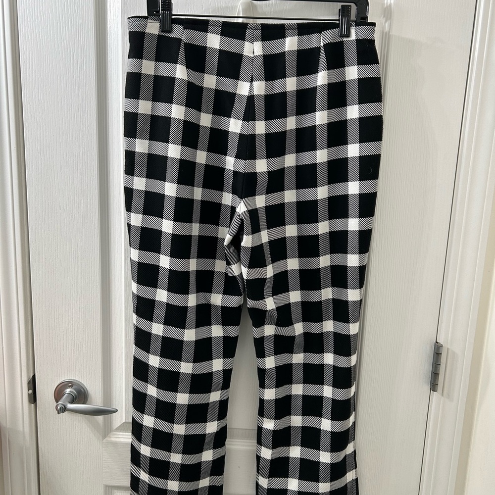GAP Black and White Checkered Flare Pants